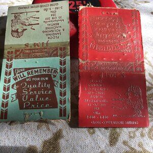Lot of 2 Matchbook Covers Jim's Interior Decorating - Mechanicsville / Olin Iowa